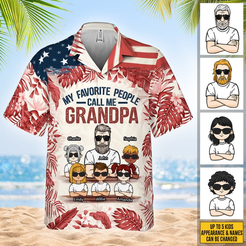Custom Name Grandpa Family Gifts - Personalized Hawaiian Shirt