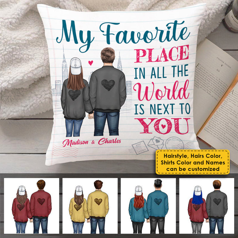 Custom Name My Favorite Place Couple Gifts - Personalized Pillow