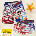 Custom Name Funny Matching Couple Gifts - Personalized Couple Beach Shorts
