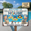 Welcome to Grandma Grandpa House - Personalized Metal Sign - Gift For Couples, Husband Wife
