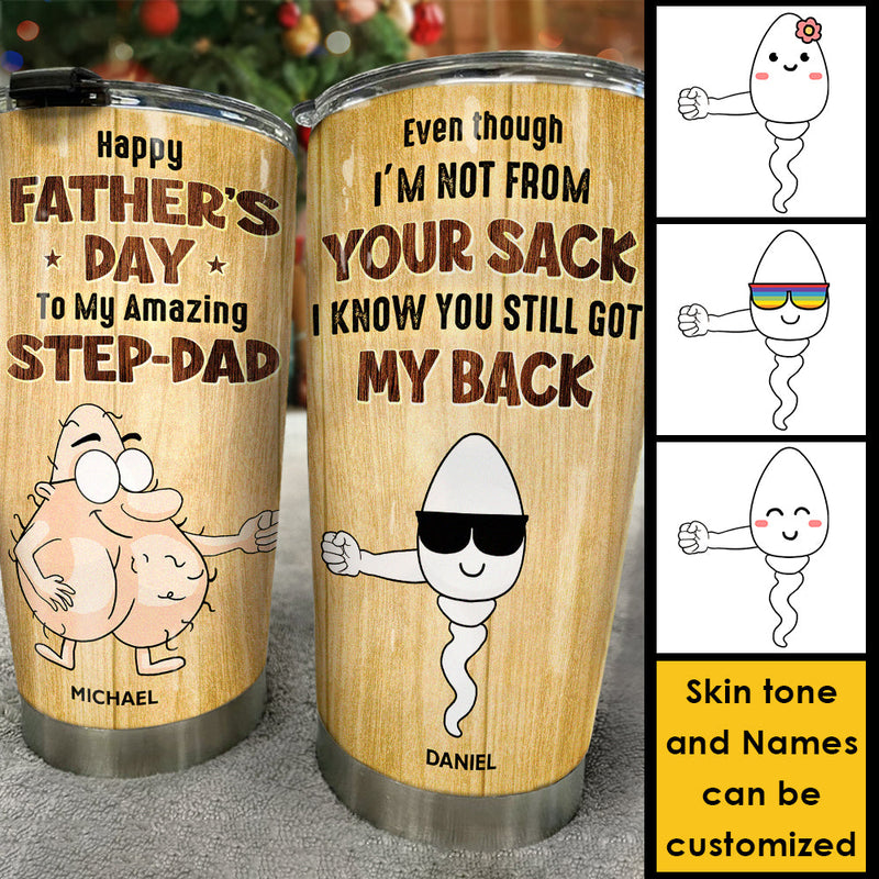 Happy Father's Day To My Amazing Step-Dad - Gift For Dad, Gift For Father's Day - Personalized Tumbler