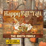 Custom Name Fall Gnome Family Decor - Personalized Metal Sign
