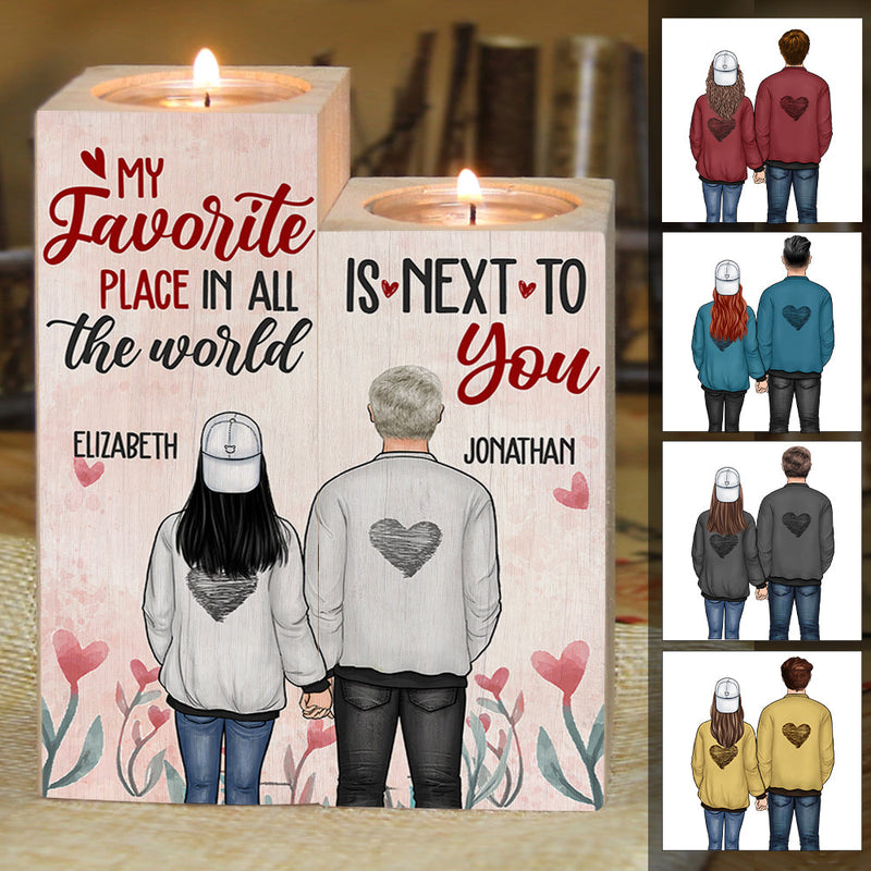 Custom Name Romantic Couple Gifts - Personalized Color Candle Holder