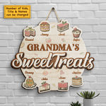 Custom Name Grandma's Sweet Treats Gifts for Grandmothers - Personalized Wood Sign