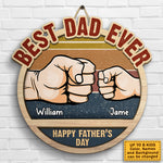 Custom Name Fist Bump Father's Day Gifts for Dad - Personalized Wood Sign