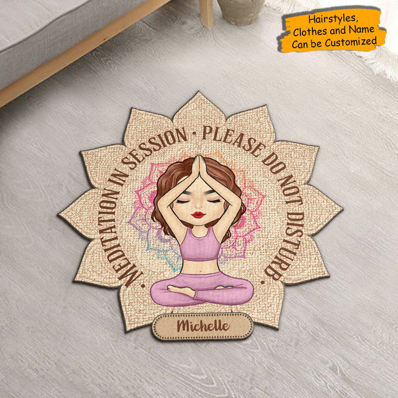 Yoga Now Wine Later - Personalized Shaped Decorative Mat - Gift For Yoga Lovers