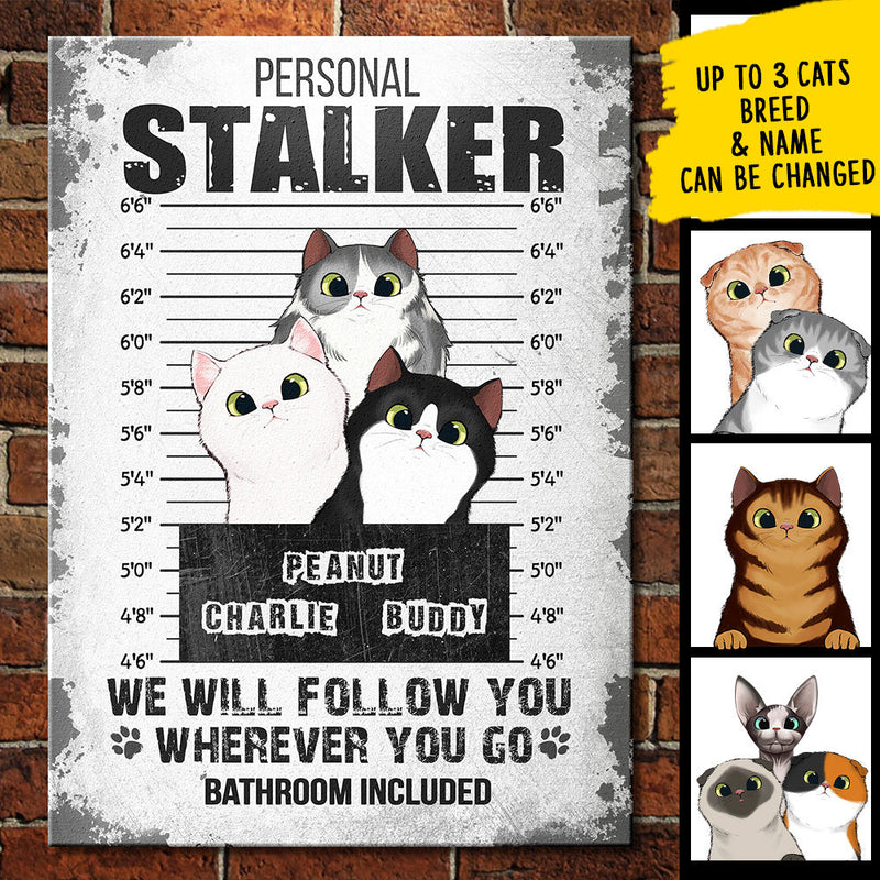 Custom Name Cat Mugshot Gifts for Cat Lovers - Personalized Metal Sign