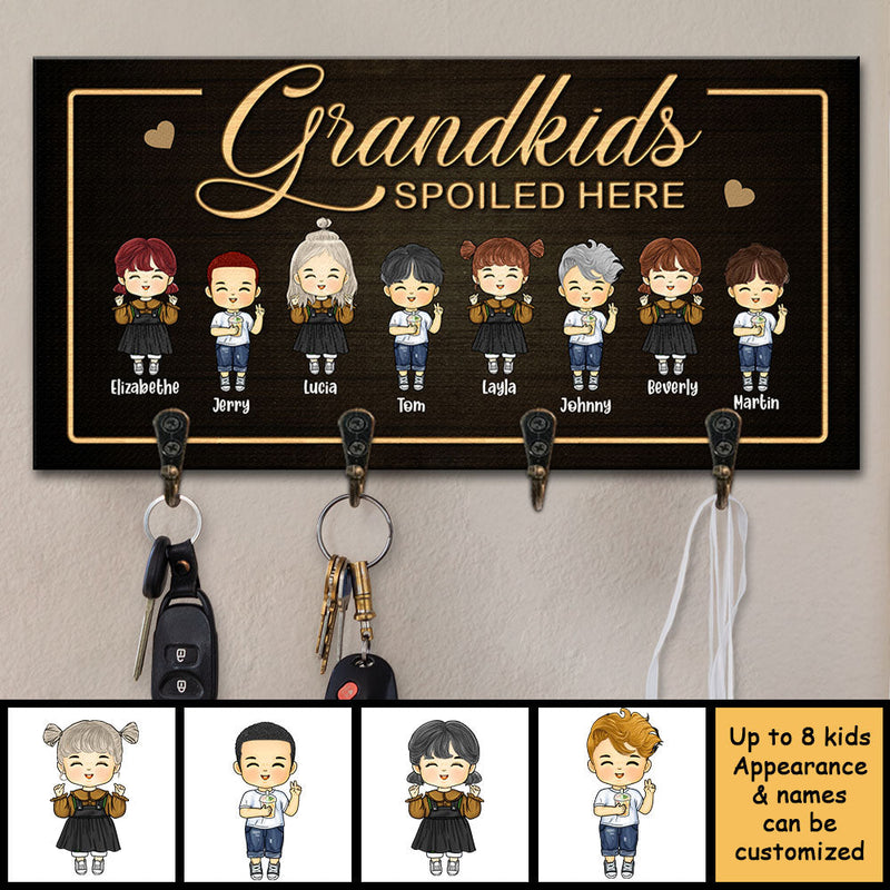 Custom Name Grandkids Gifts for Grandparents - Personalized Key Holder