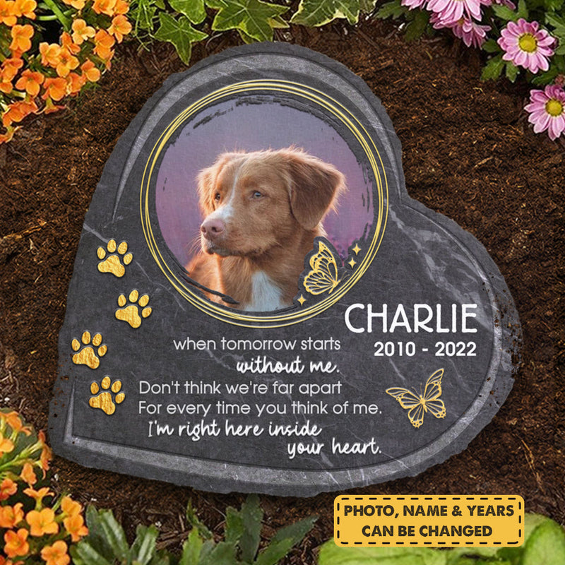Custom Pet Photo Memorial Gifts for Dog Lovers - Personalized Memorial Stone