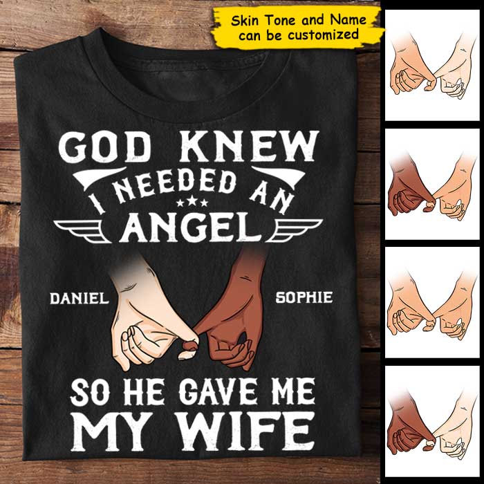Custom Name Angel Wife Gifts for Husband - Personalized Apparel