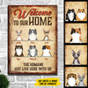 The Humans Just Live Here With Us - Funny Personalized  Cat Metal Sign