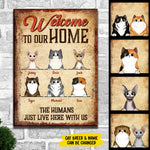 Custom Cat Breed and Name Welcome Home Gifts for Cat Lovers - Personalized Metal Sign