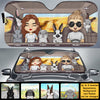 Family Road Trip With Rabbit - Personalized Auto Sunshade - Gift For Couples, Husband Wife