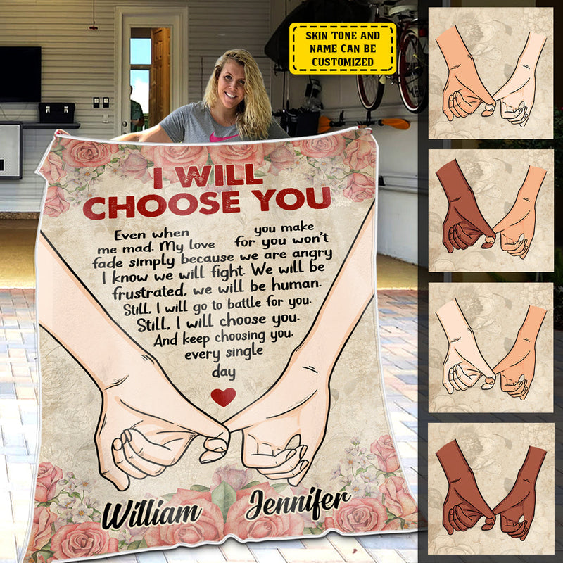 Custom Name I Will Choose You Couple Gifts - Personalized Blanket
