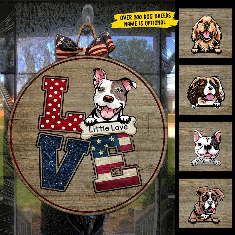 German Shepherd Patriotic Love Decor - Wood Sign