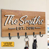 Our Family - Personalized Key Hanger, Key Holder, 2-Layer Wood Key Hanger - Gift For Couple, Husband Wife, Anniversary, Engagement, Wedding, Marriage Gift