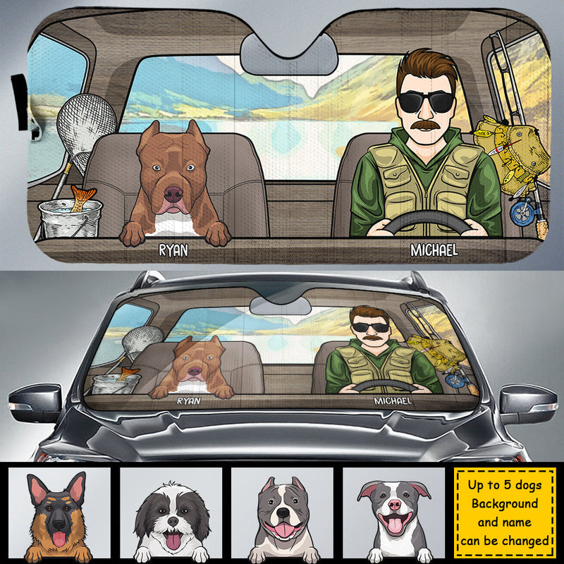 Custom Name Dog Lover Car Design - Personalized Auto Sunshade