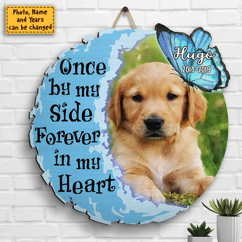 Custom Pet Photo Memorial Dog Decor - Personalized Wood Sign