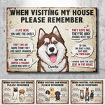 Custom Name Funny Dog House Rules Gifts for Dog Lovers - Personalized Metal Sign
