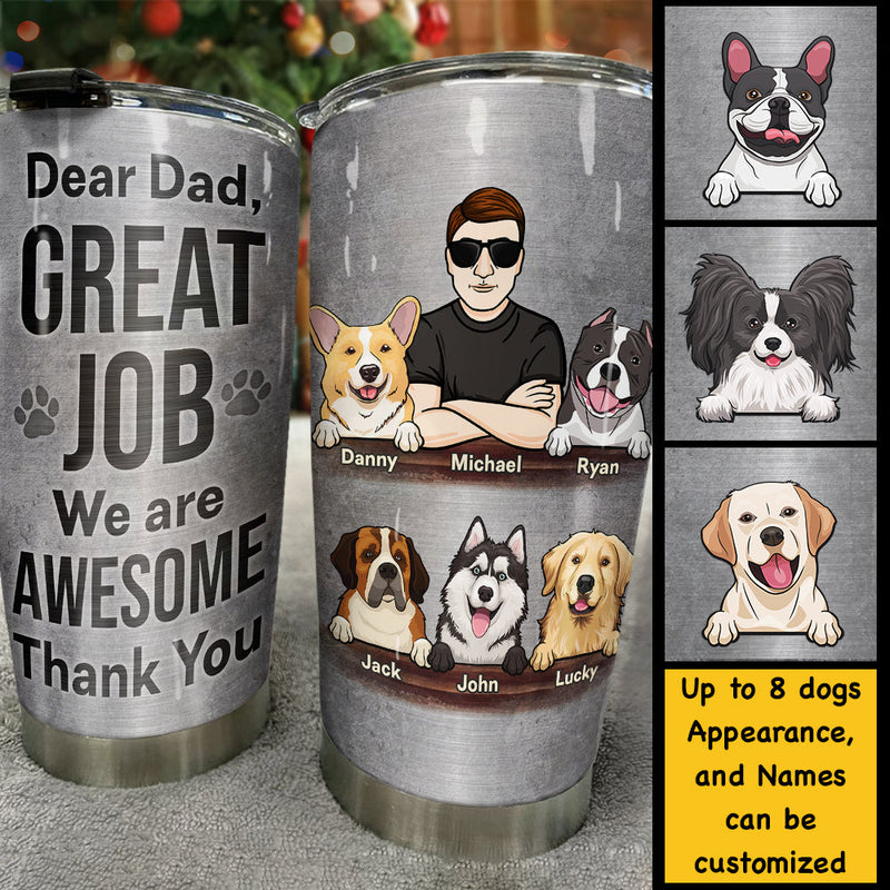 Custom Name Dog Dad Gifts - Personalized Tumbler