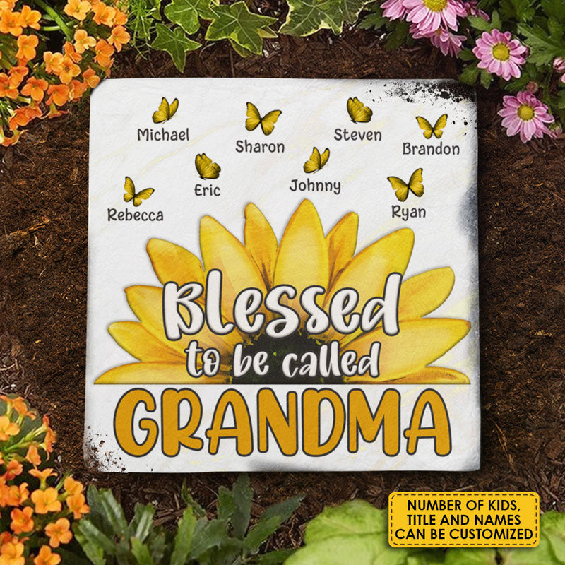 Custom Name Grandma Gifts for Grandmothers - Personalized Garden Stone