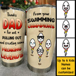 Custom Funny Swimming Champion Gifts for Dad - Personalized Tumbler