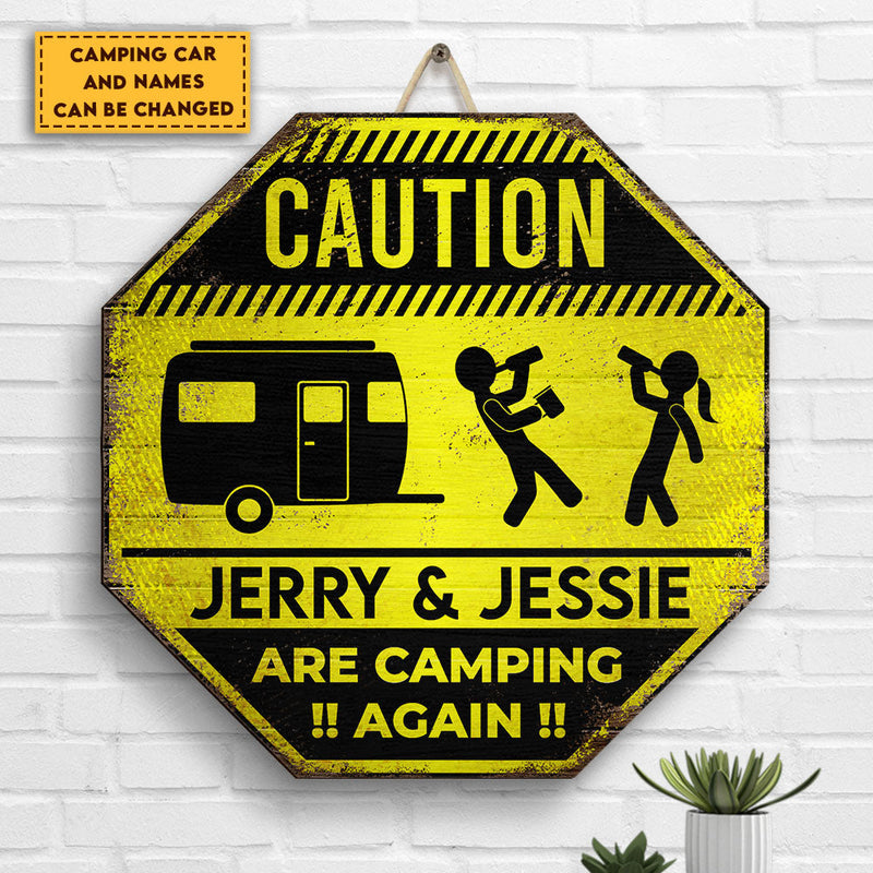 Custom Name Camping Gifts for Couples - Personalized Wood Sign