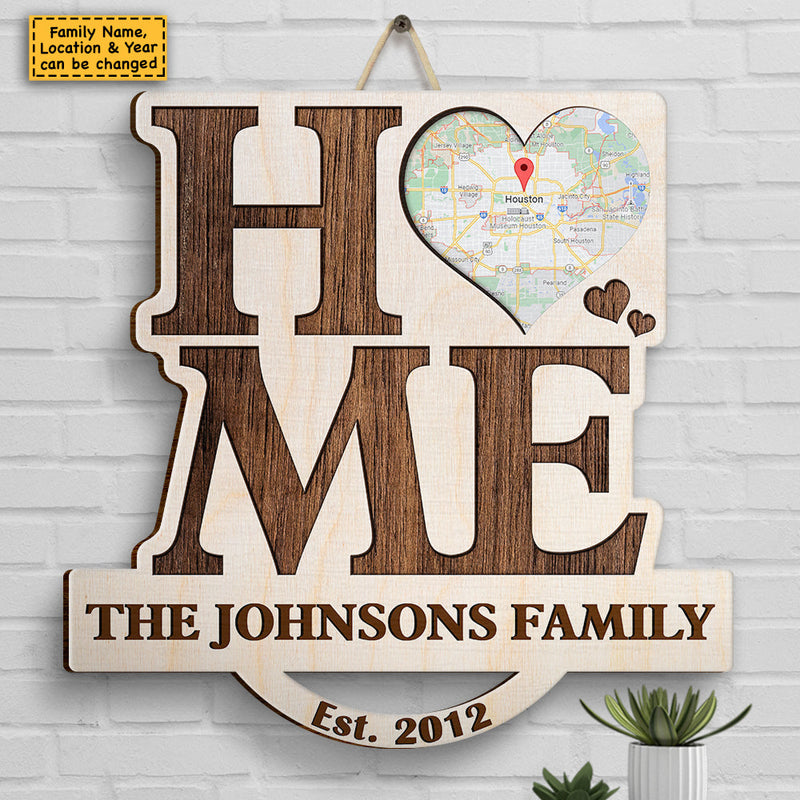 Sweet Home - Personalized Shaped Wood Sign - Gift For Family
