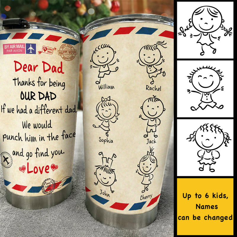 Custom Name Dad Gifts for Families - Personalized Tumbler