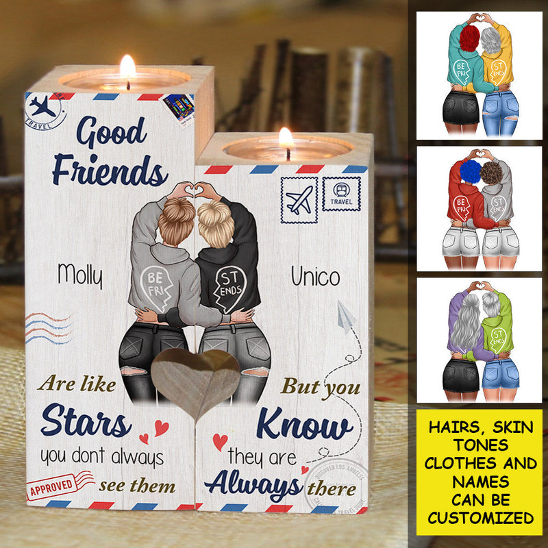 Custom Name Good Friends Gift - Personalized Color Candle Holder
