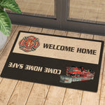 Firefighter Fire Rescue Welcome Home Doormat - Front Door Decor