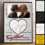 Custom Photo Anniversary Map Gifts for Couples - Personalized Poster