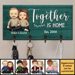 Custom Name Together Is Home Couple Gifts - Personalized Key Holder