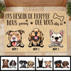 Pas besosin de frapper French - Funny Personalized Dog Decorative Mat