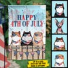 Happy 4th Of July, Welcome To Our Cat Home - 4th Of July Decoration - Personalized Flag