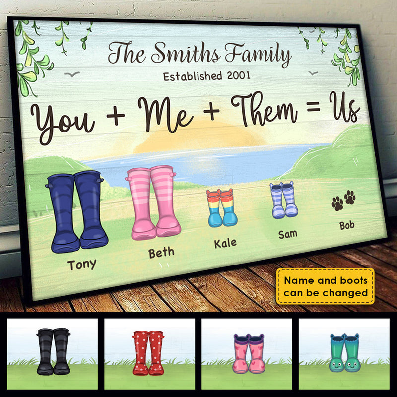 Custom Family Name Boot Design Gifts for Families - Personalized Poster