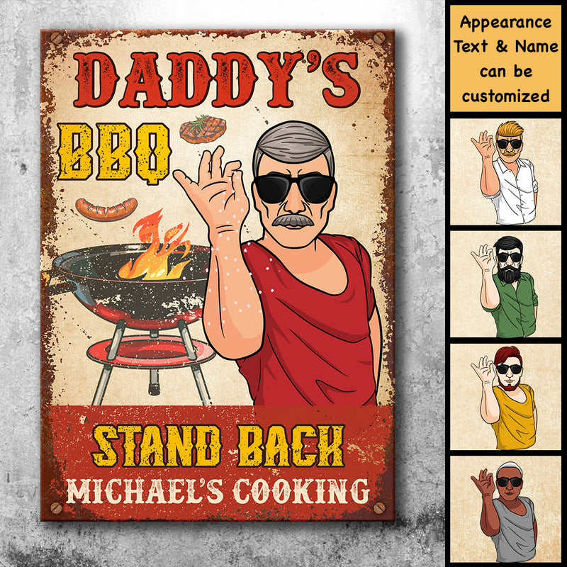 Custom Name BBQ Gifts for Dad - Personalized Metal Sign