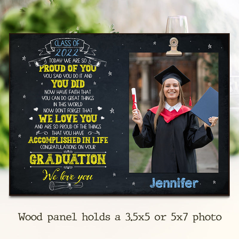 Custom Graduation Photo Gifts for Graduates - Personalized Wooden Frame
