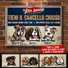 Tieni Il Cancello Chiuso - Divertente Cartello In Metallo Personalizzato Per Cani - Funny Personalized Dog Metal Sign Italian