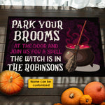 Custom Family Name Halloween Witch Decor - Personalized Doormat