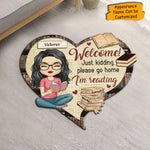 Custom Name Funny Book Lover Gifts - Personalized Shaped Doormat