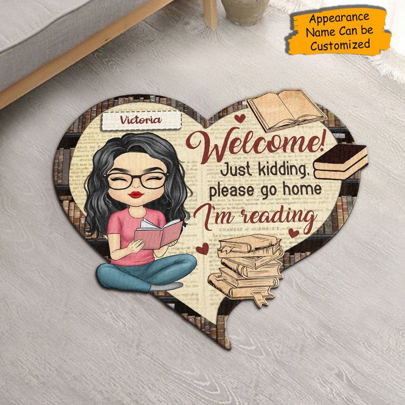 Custom Name Funny Book Lover Gifts - Personalized Shaped Doormat