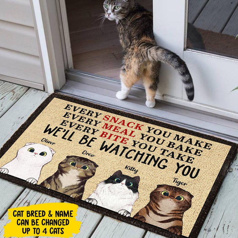 Every Bite You Take I'll Be Watching You - Funny Personalized Cat Decorative Mat