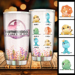 Custom Name Dinosaur Motherhood Gifts for Mom - Personalized Tumbler