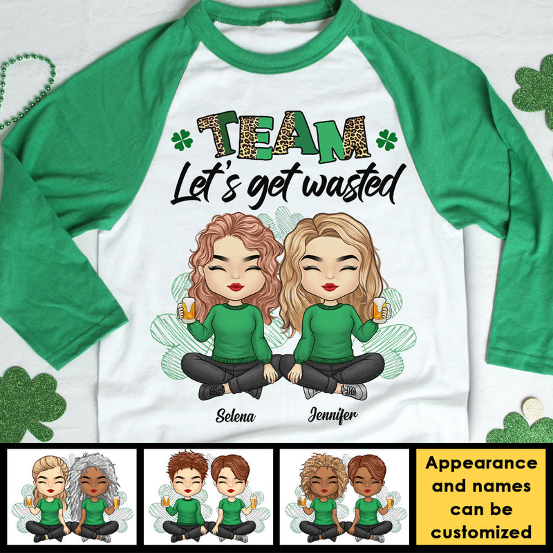 Custom Name St. Patrick's Day Drinking Gifts for Women - Personalized Raglan Shirt