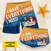 I'm Everything He Need - Personalized Couple Beach Shorts - Gift For Couples, Husband Wife