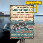 Custom Name Lakehouse Fishing Gifts - Personalized Metal Sign