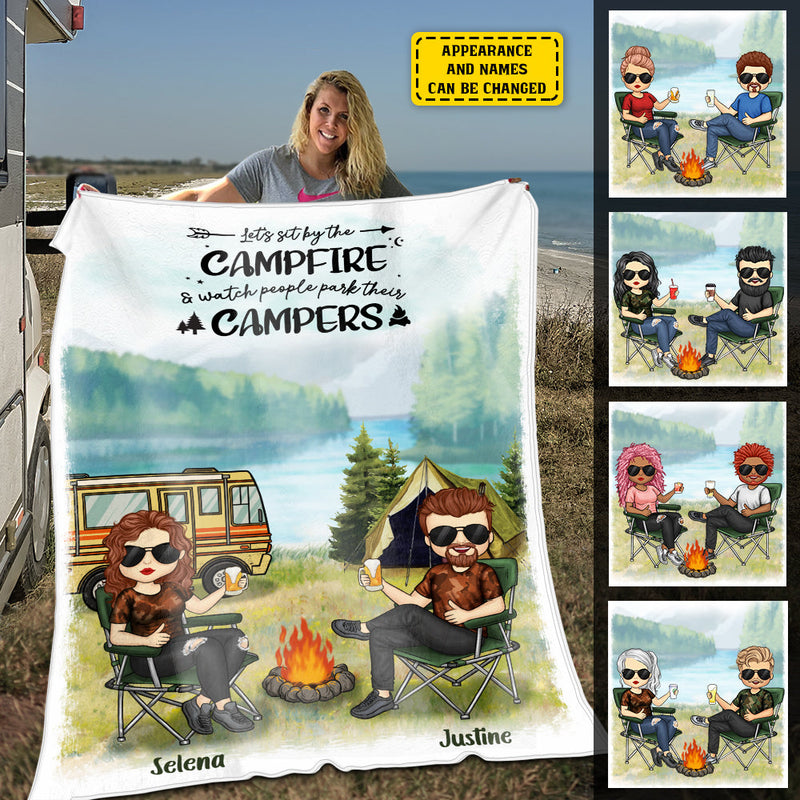 The Best Memories Are Made Camping - Husband & Wife - Gift For Camping Couples, Personalized Blanket