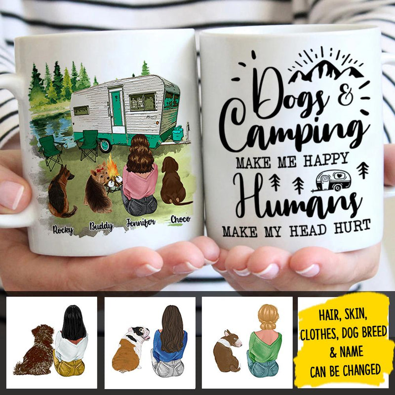 Custom Name Dog Camping Gifts for Dog Lovers - Personalized Mugs