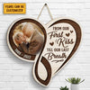 We're Predestined To Meet Each Other - Personalized Shaped Wood Sign - Upload Image, Gift For Couples, Husband Wife